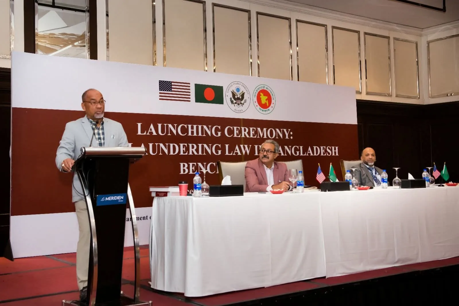 Mr. Ehsanul Haque Shomaji at the Money Laundering Bench Book Ceremony held at the U.S. Embassy in Dhaka.