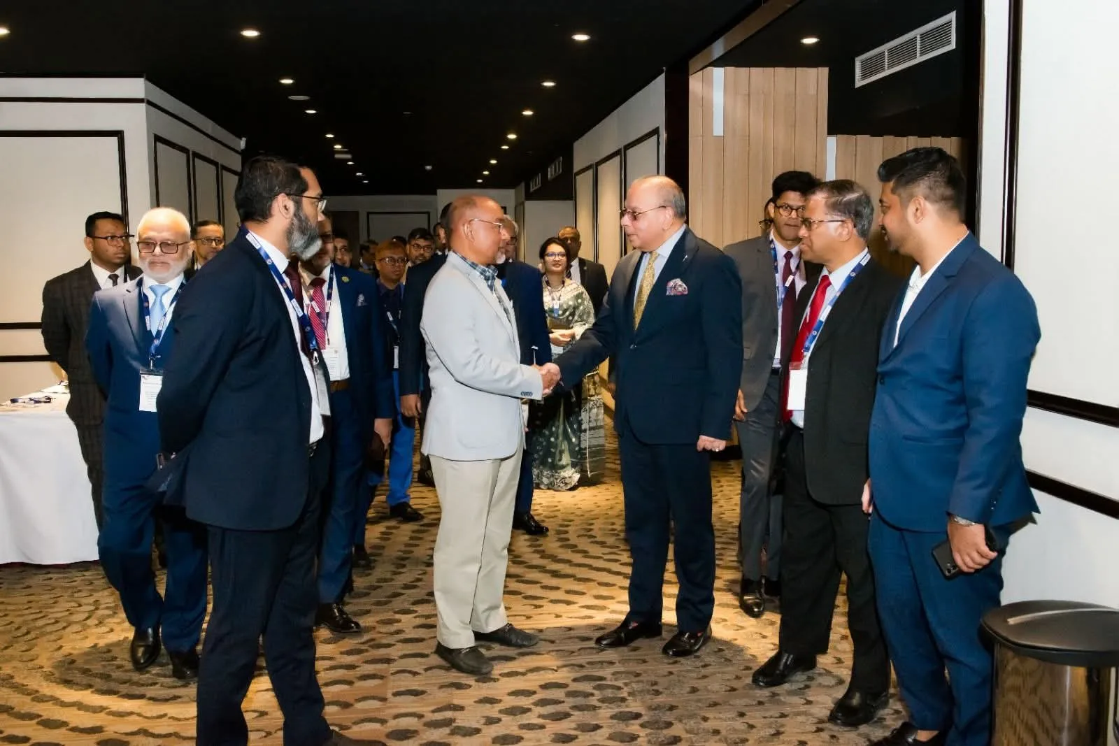 Mr. Ehsanul Haque Shomaji with the recently retired Chief Justice of Bangladesh, Mr. Justice Syed Refaat Ahmed, at a state ceremony.